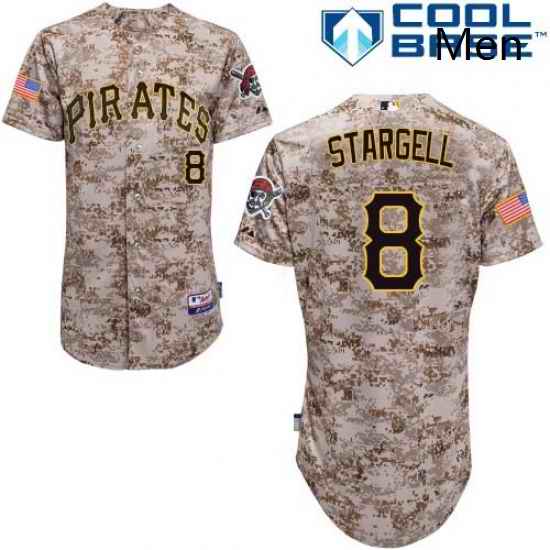 Mens Majestic Pittsburgh Pirates 8 Willie Stargell Replica Camo Alternate Cool Base MLB Jersey